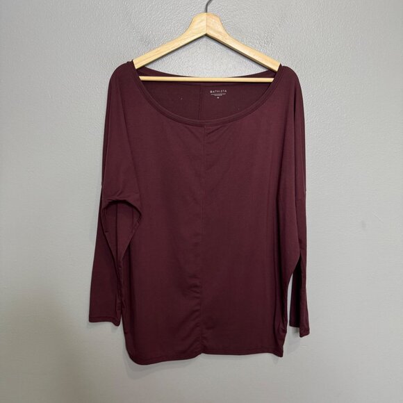 ATHLETA essence flow long sleeve top in maroon size M - Picture 2 of 6